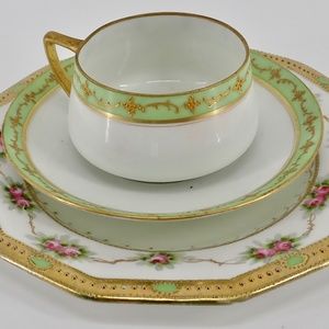 Antique Noritake Morimura Plate & LFH Nippon Tea Cup & Saucer Near Matching Set